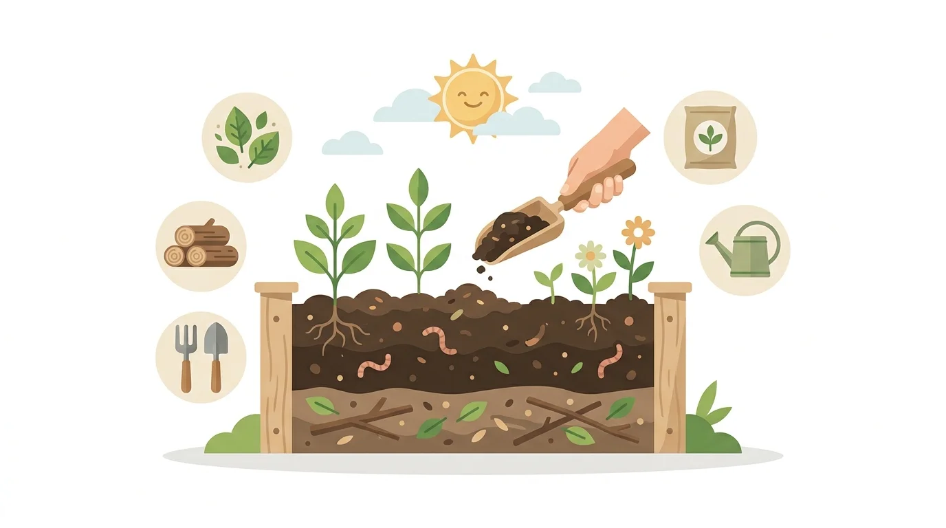 Raised bed soil illustration